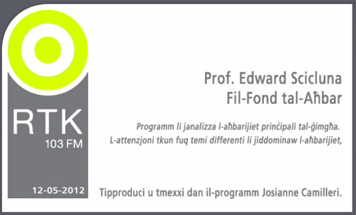 Prof. Edward Scicluna – Fil-Fond tal-Aħbar