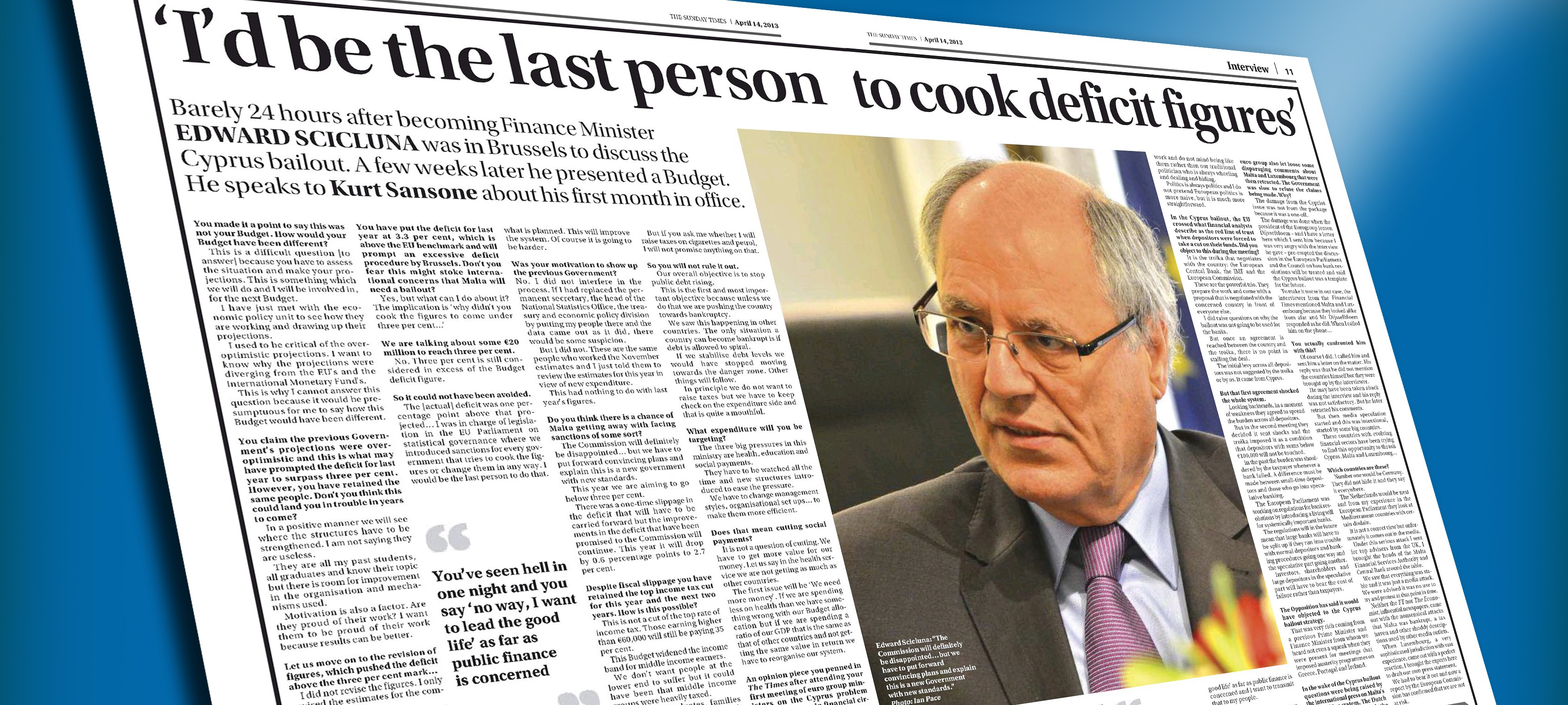 ‘I’d be the last person to cook deficit figures’