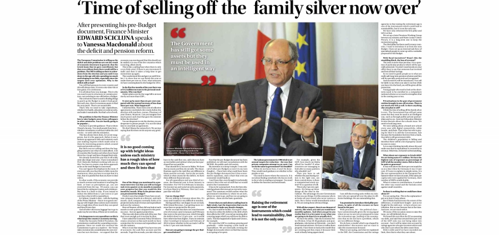 ‘Time of selling off the family silver now over’ – Interview with the Times of Malta