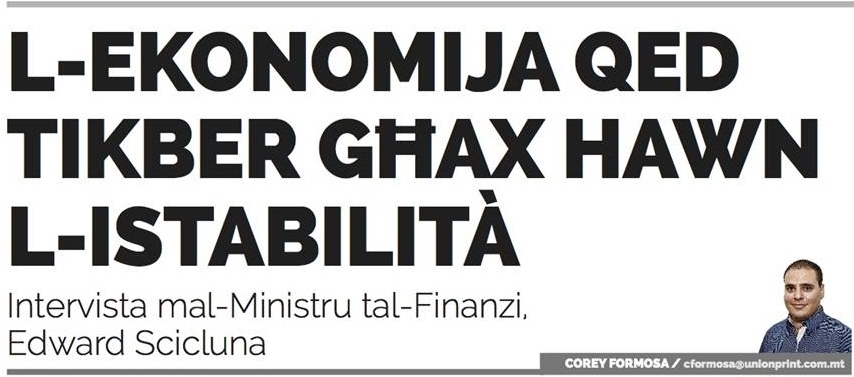 L-ekonomija qed tikber għax hawn l-istabilità