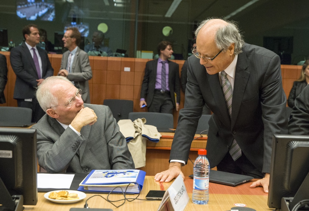 Minister for Finance Edward Scicluna with German Federal Minister for Finance Wolfgang Schauble.