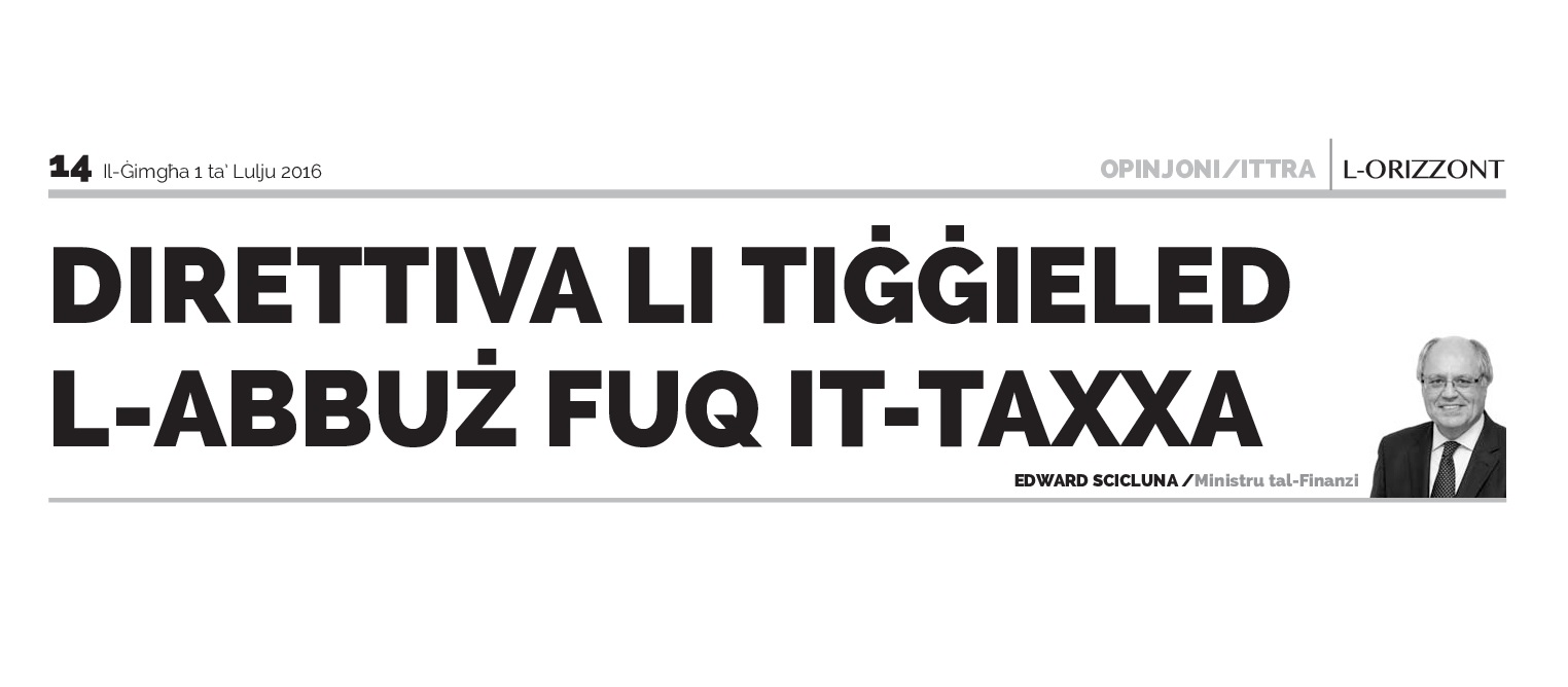 Direttiva li tiġġieled l-abbuż fuq it-taxxa