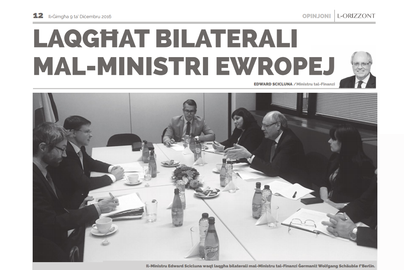 Laqgħat bilaterali mal-Ministri Ewropej