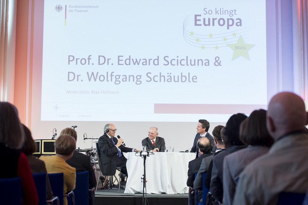 Minister Edward Scicluna addresses German media in Berlin
